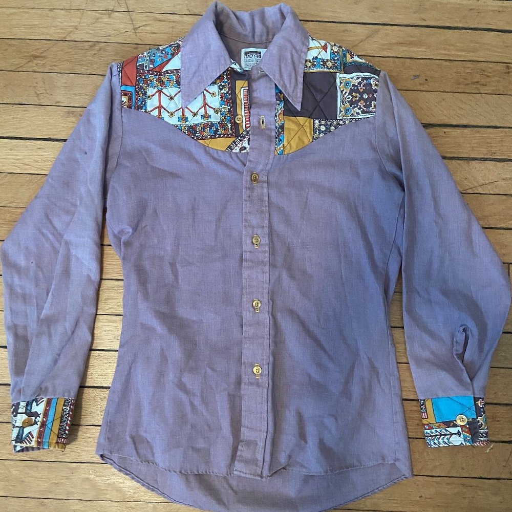 Vintage, Western Buttondown Shirt, Quilted details